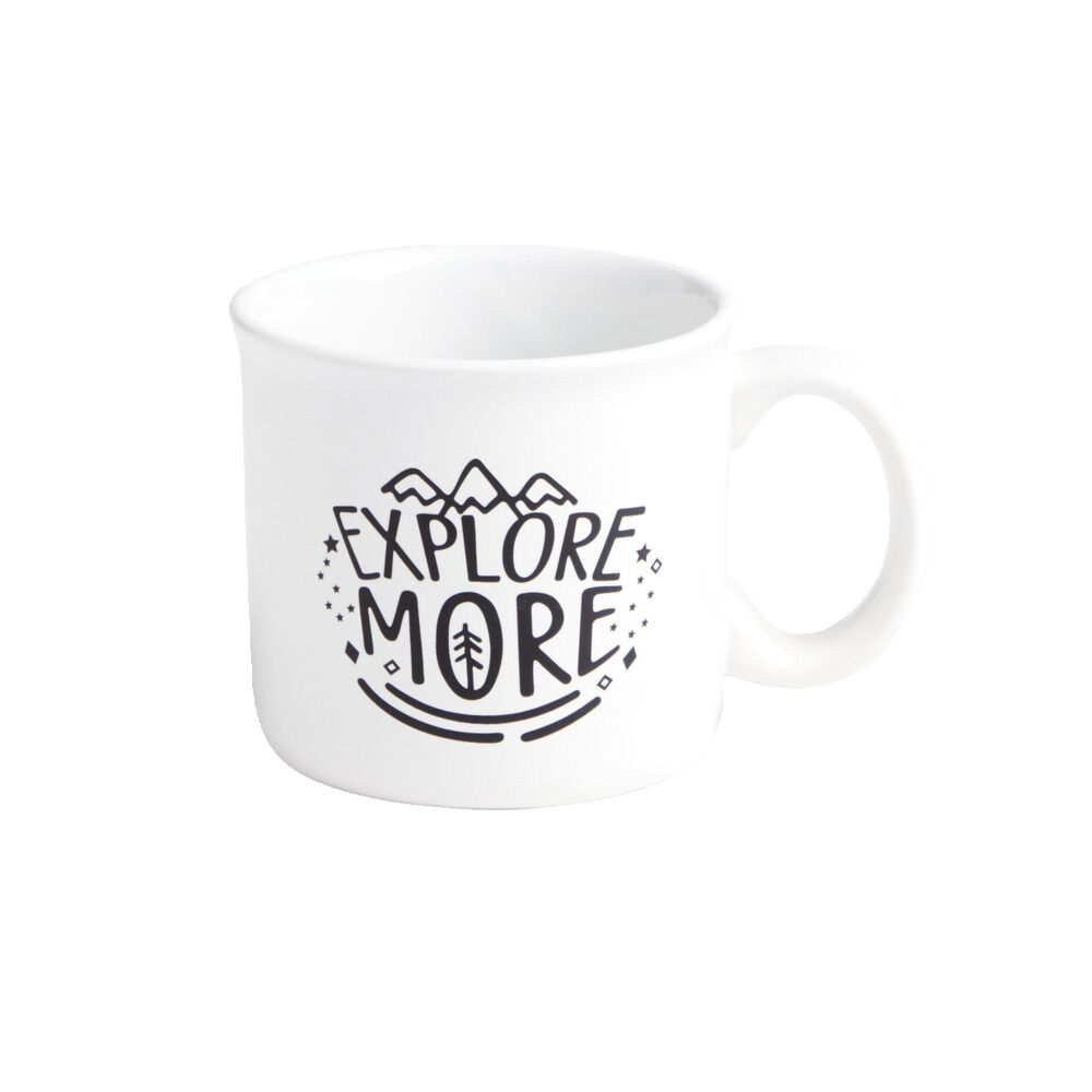 Ensemble mug 450ml faïence avec bonnet à pompon noir