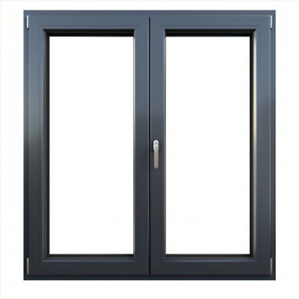 Fenêtre oscillo-battante double vantaux PVC anthracite L 1000mm x H 1300mm ouvrant droit
