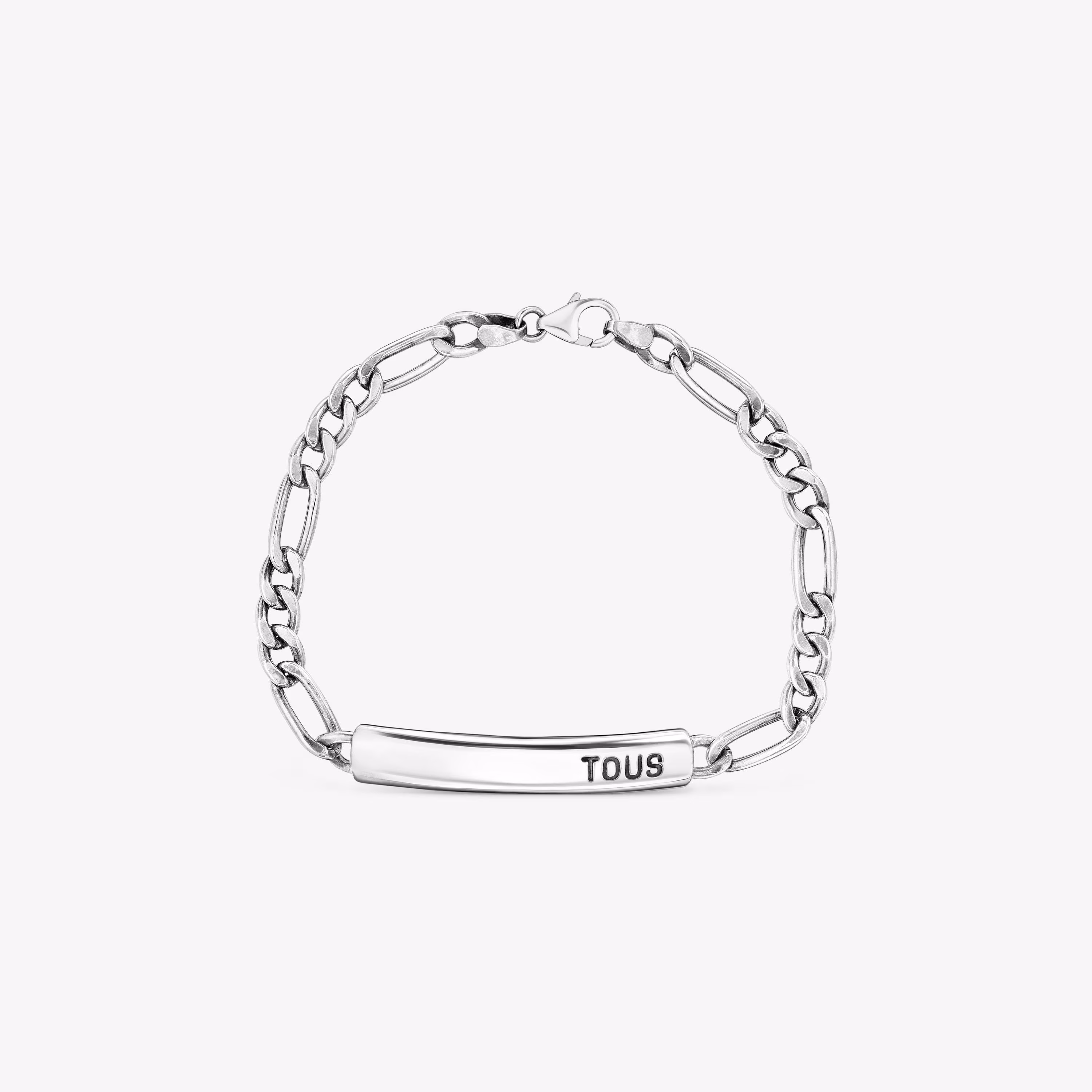 Pulsera cadena barbada de plata envejecida TOUS Man