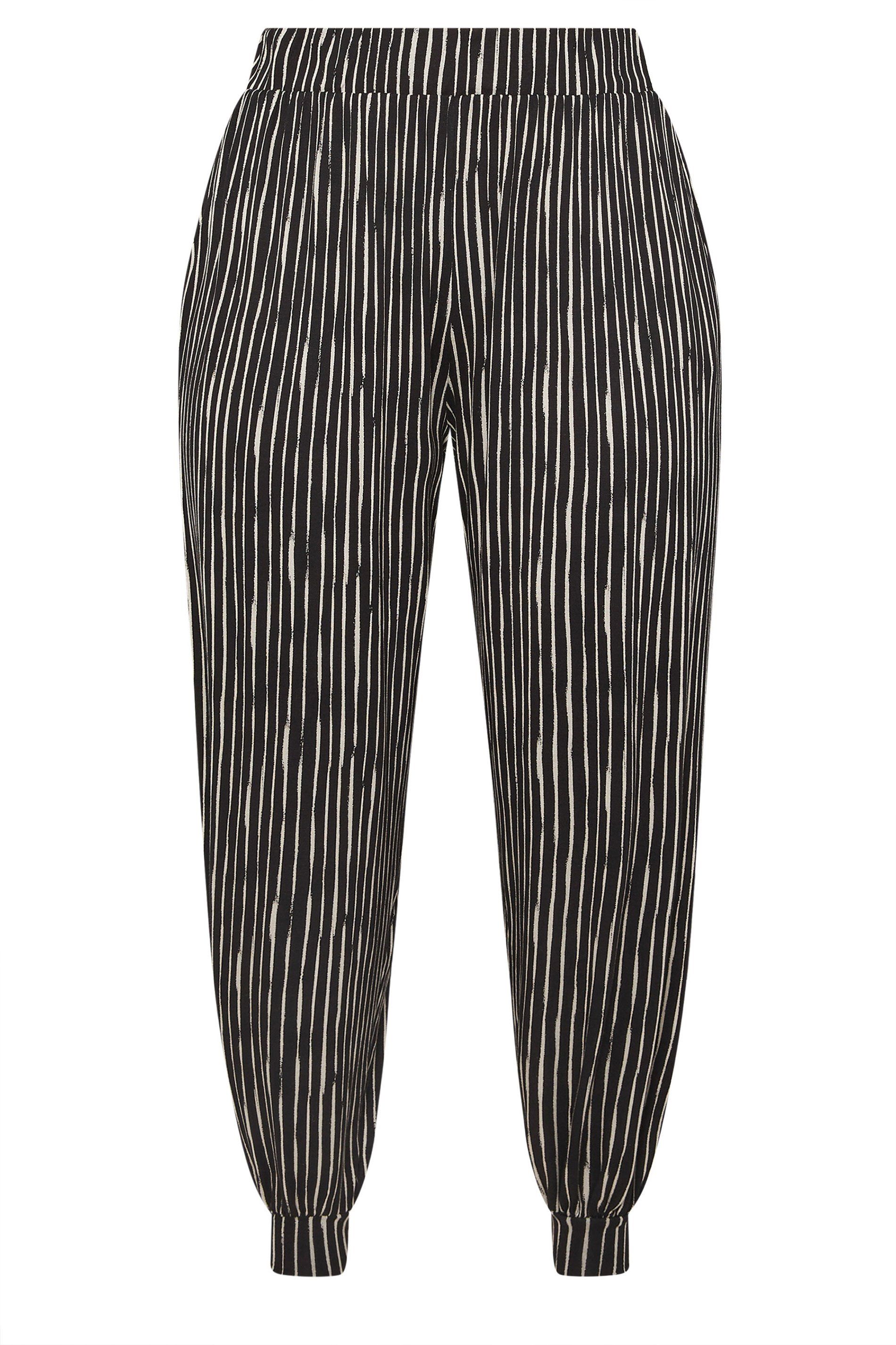 Yours Stripe Cuffed Harem Trousers