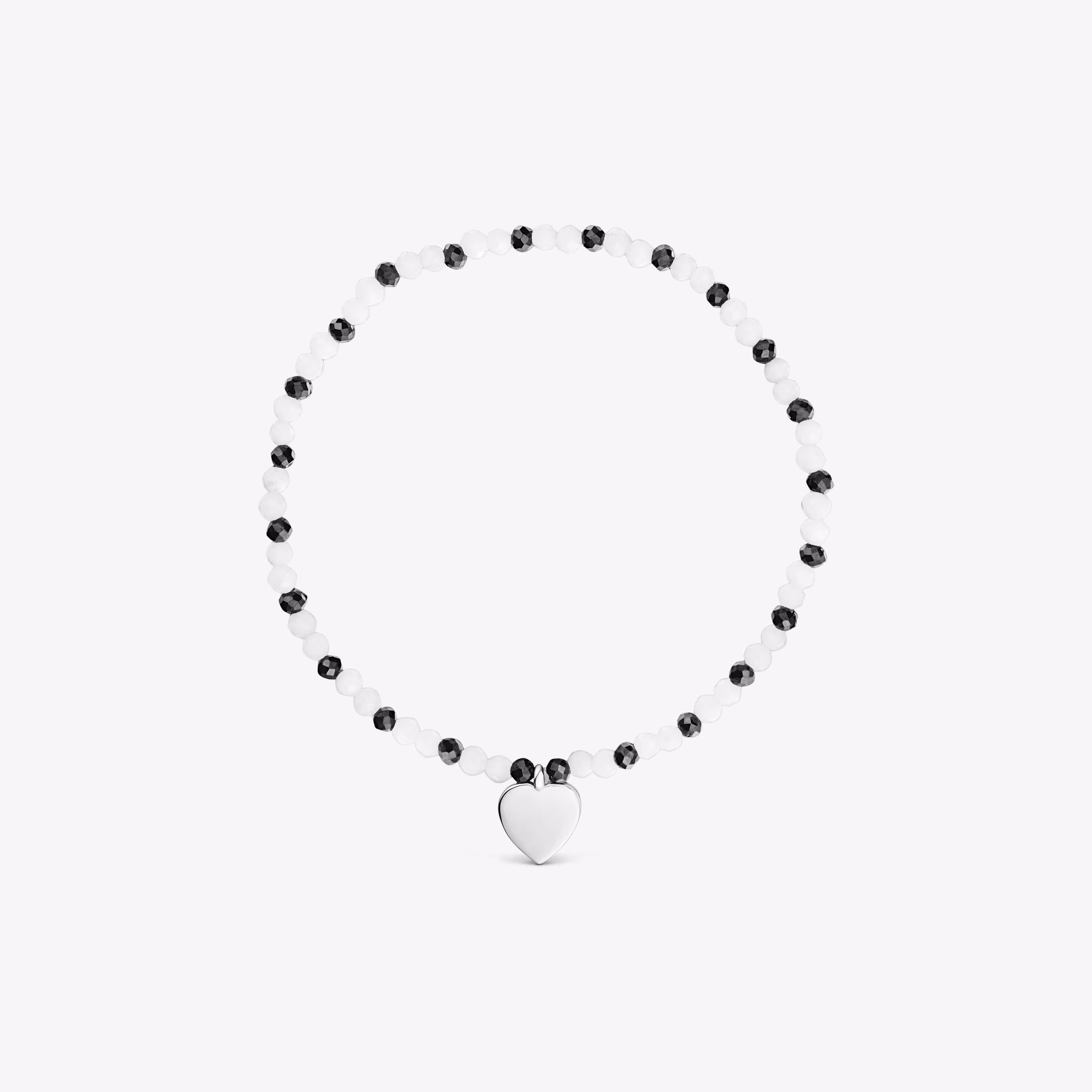 Pulsera elástica con calcedónia, espinelas y corazón de plata TOUS Motivos