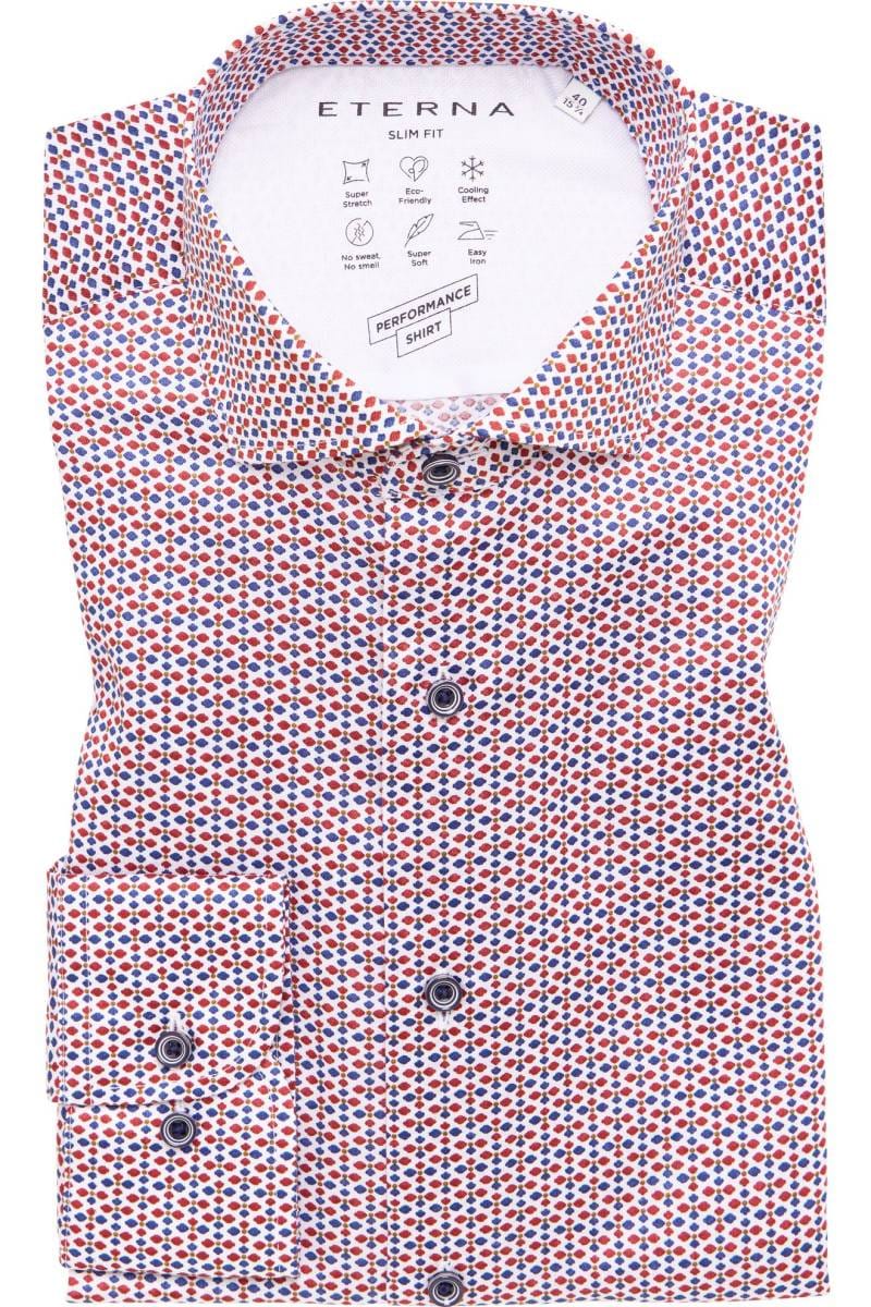 ETERNA Performance Slim Fit Tencel Hemd chianti, Bedruckt