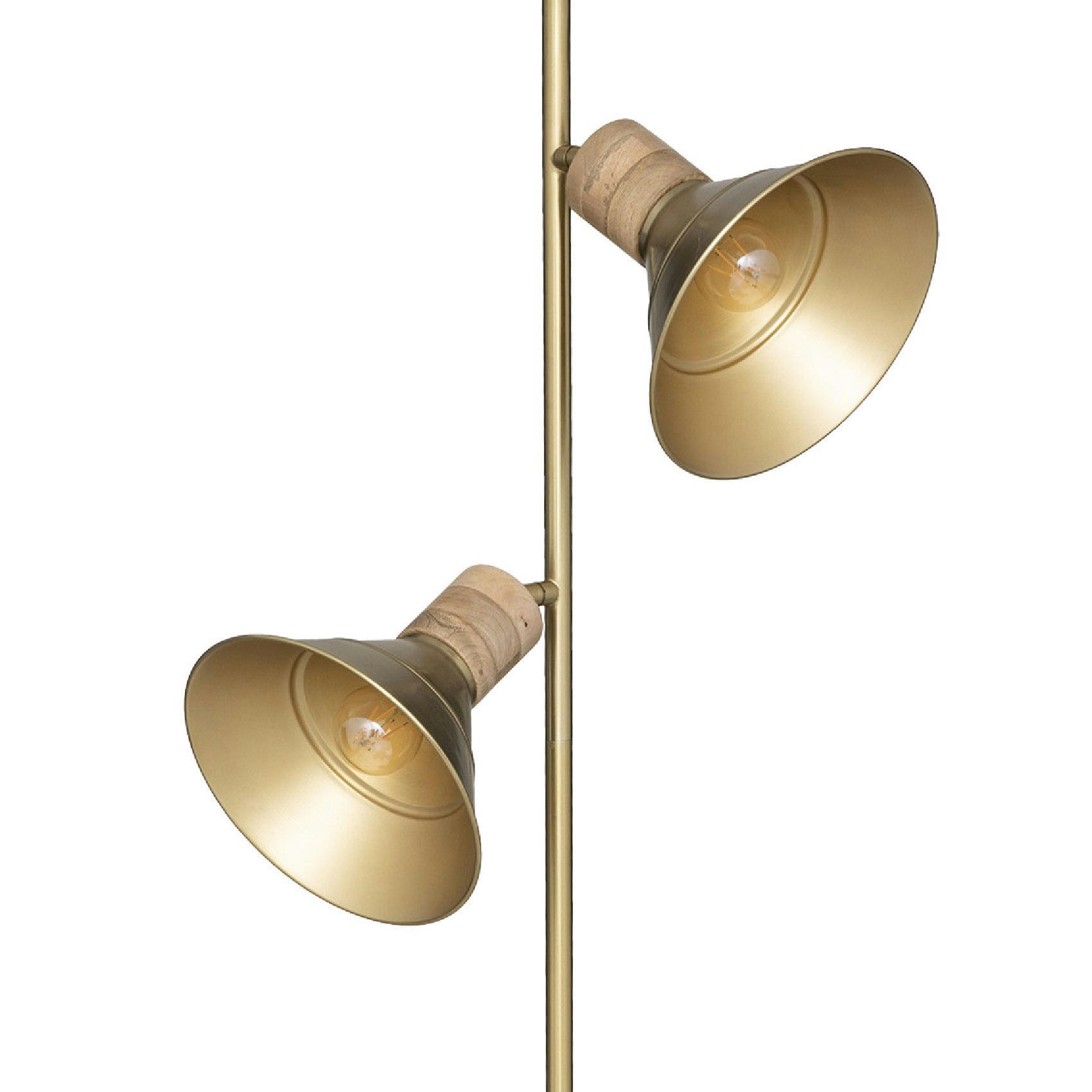 - Lampadaire à 2 abat-jour métal jaune soleil h 51 cm