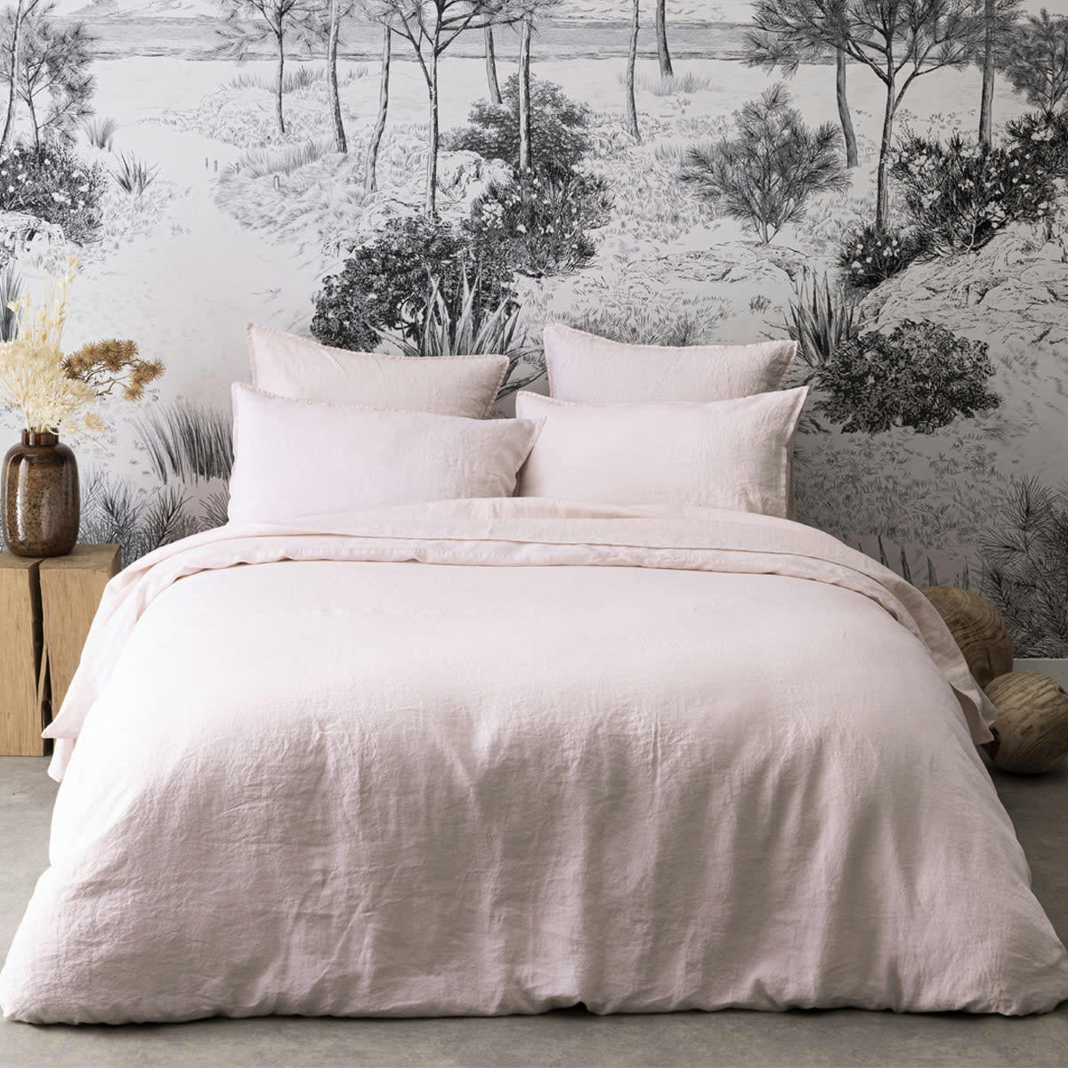 NOUVELLE VAGUE - Drap housse en lin aube 160x200