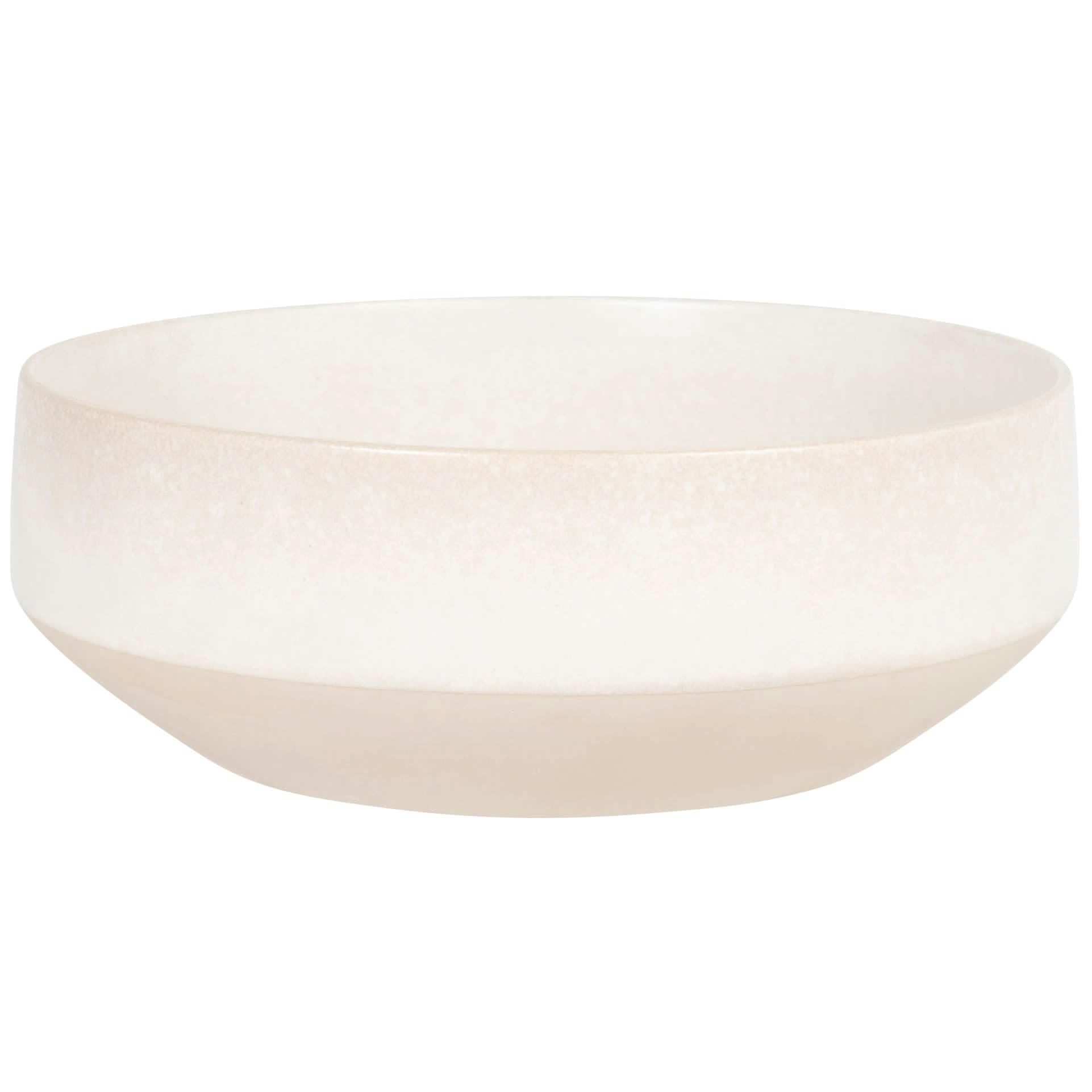 TADAKI - Saladier en grès blanc et beige