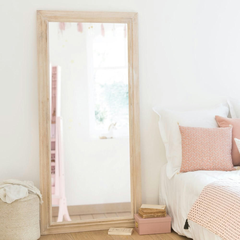 MORITZ - Grand miroir rectangulaire en bois de paulownia 80x170