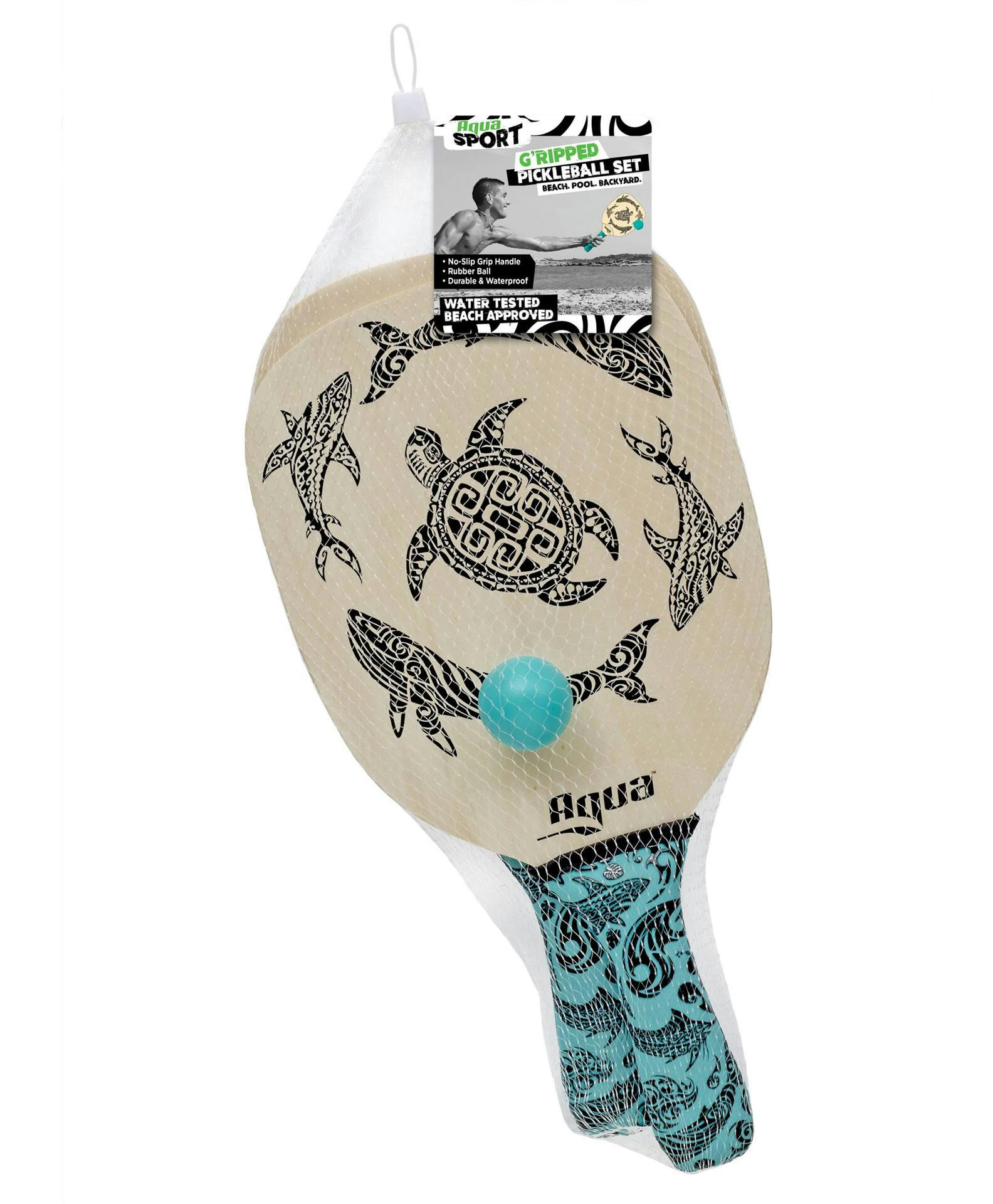 Aqua Wooden Pickleball Set