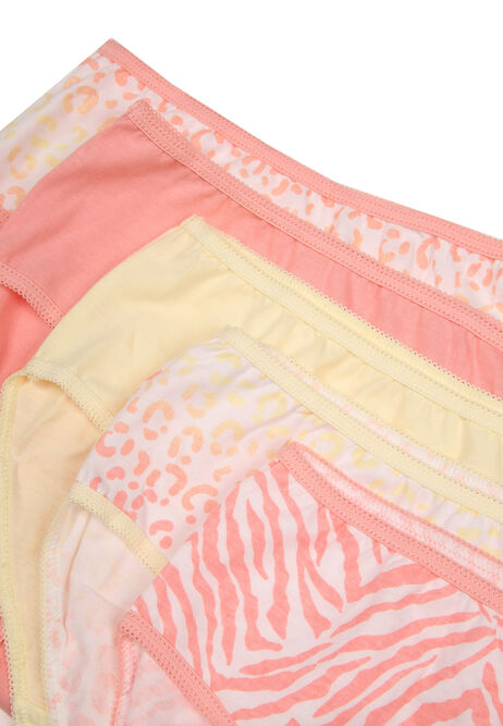 Older Girls 5pk Coral Animal Print Briefs