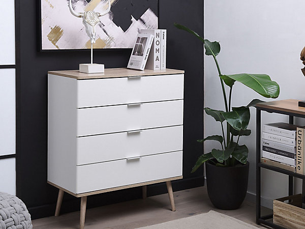 Commode à 4 tiroirs WALPI Blanc