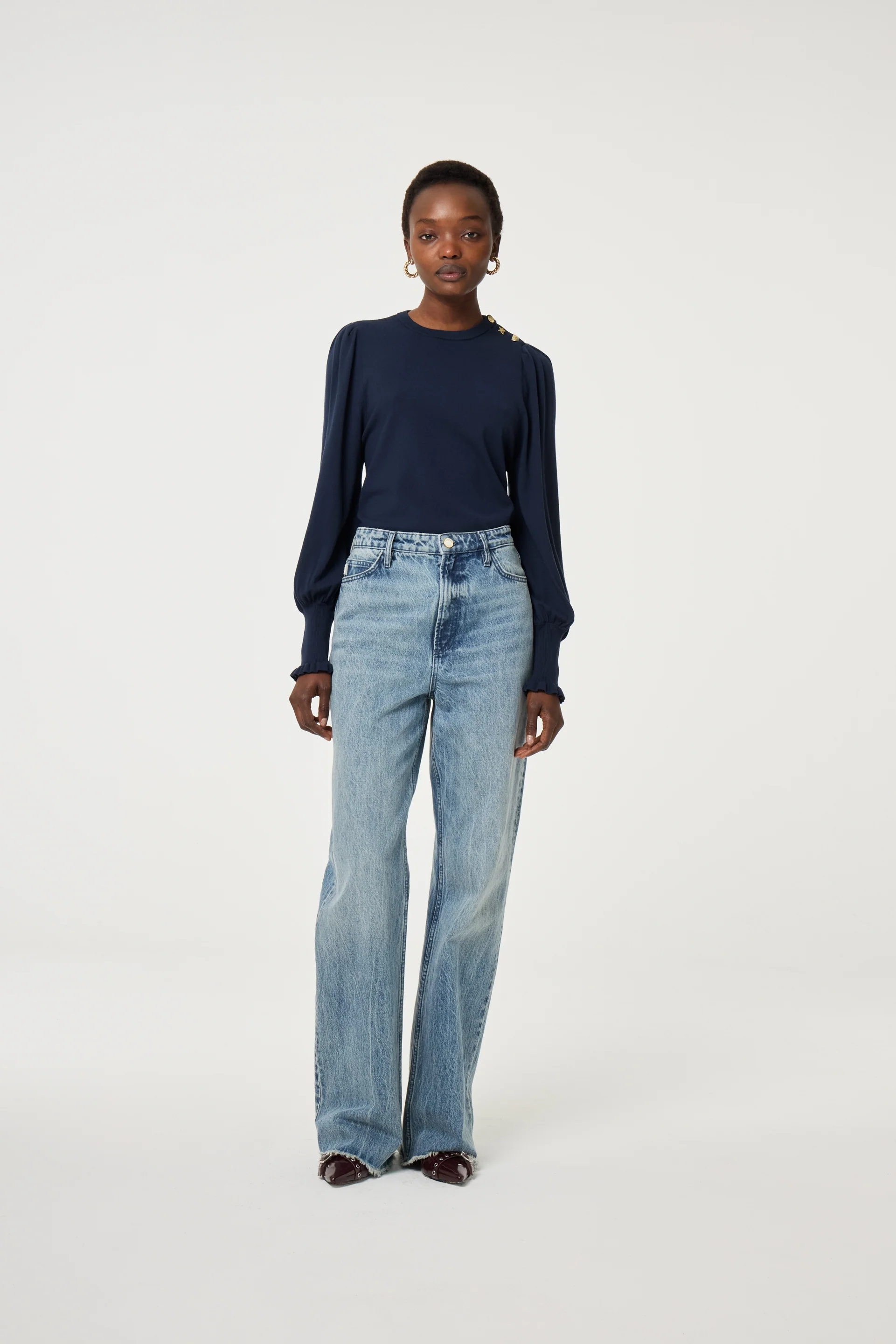 Molly Balloon Pullover | After Midnight Blue