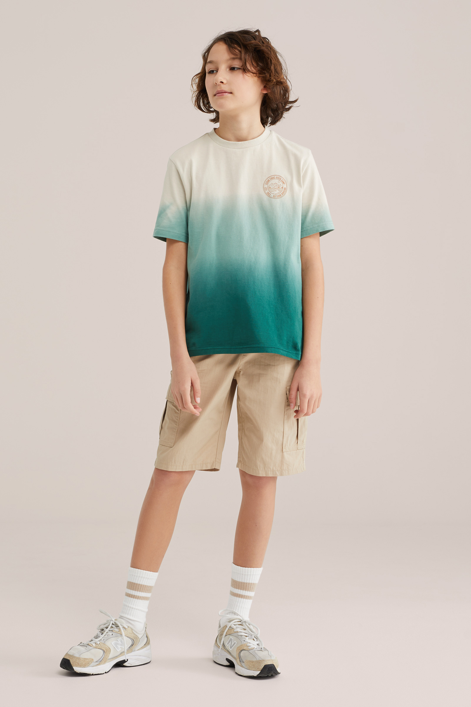 Jongens T-shirt met dip-dye