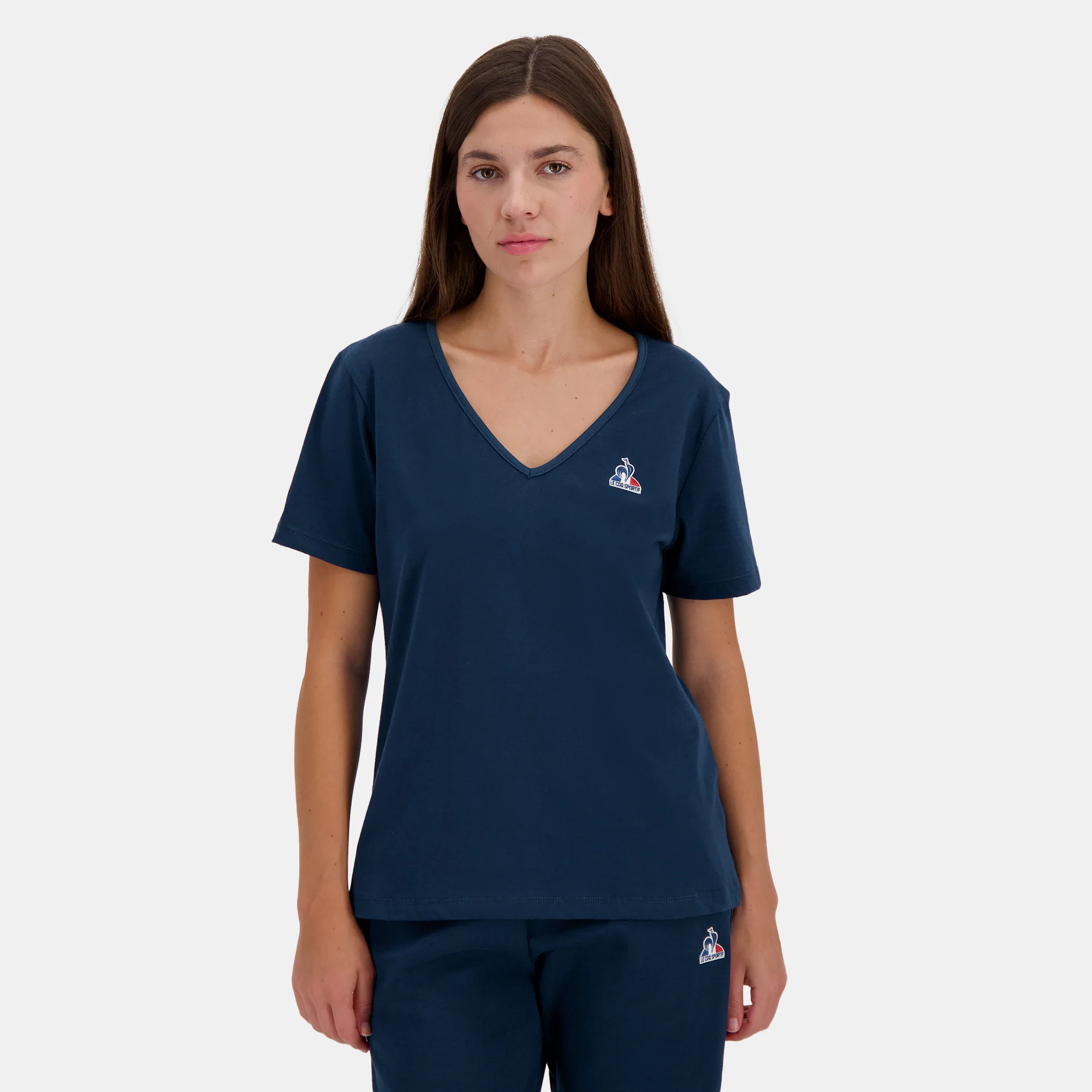 T-shirt Essentiel col v en jersey de coton
