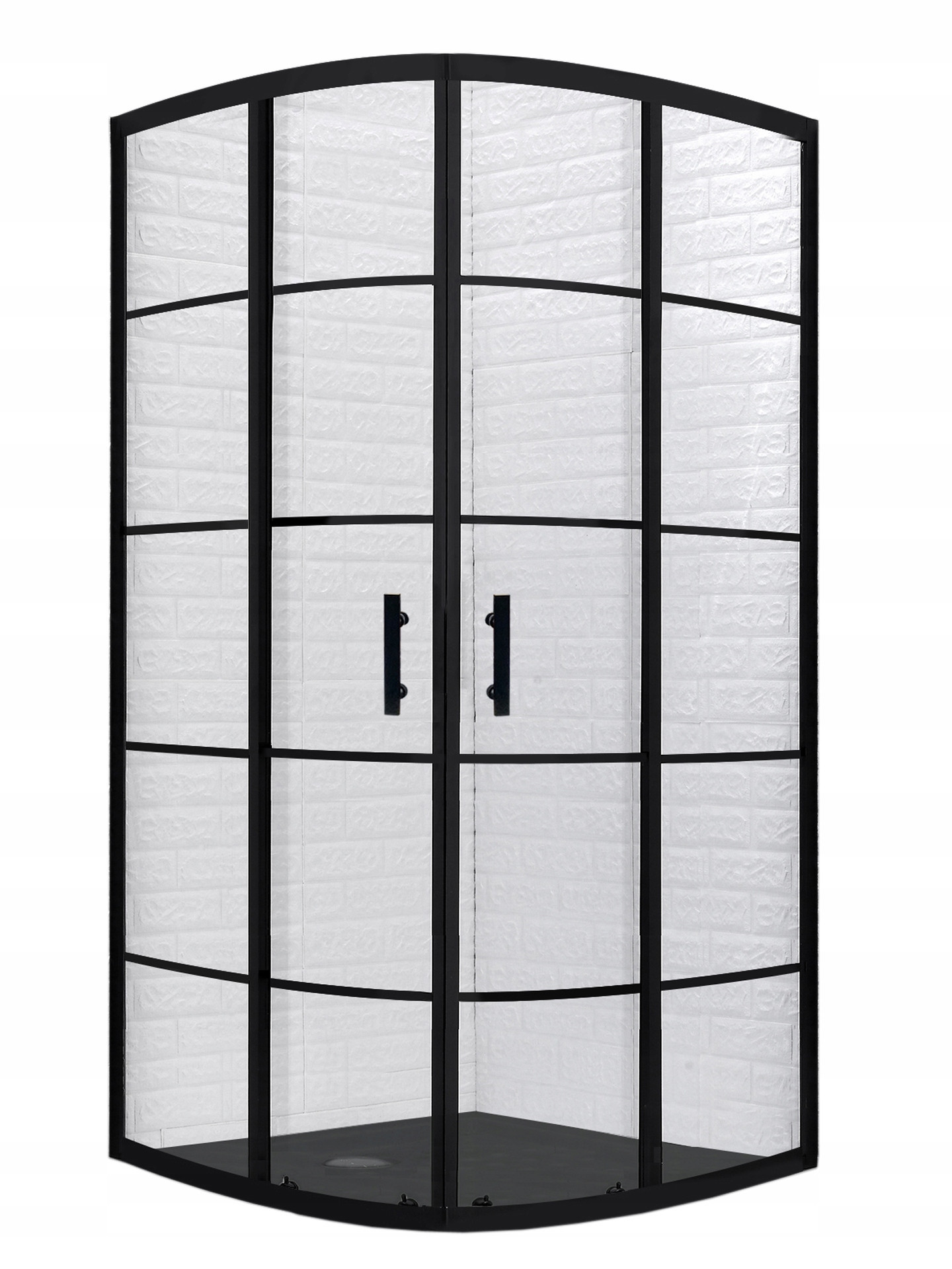 Kabina prysznicowa BLACK LOFT czarna w szprosy 80x80