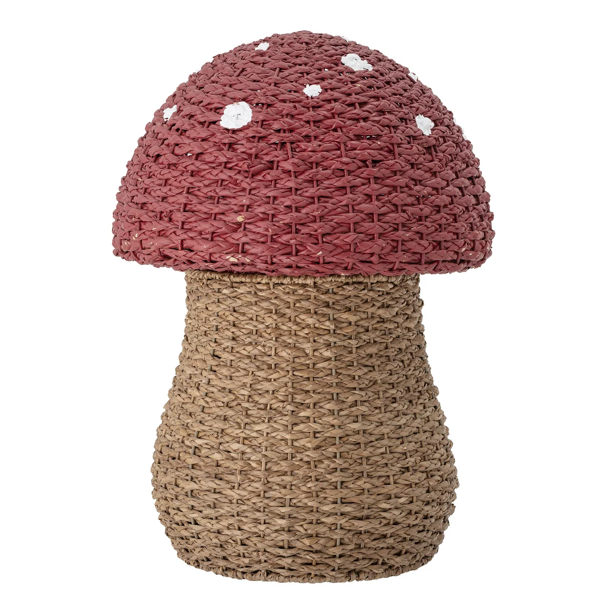 Bloomingville - Corintha Seegras Korb mit Deckel, Ø 43 x H 61 cm, rot