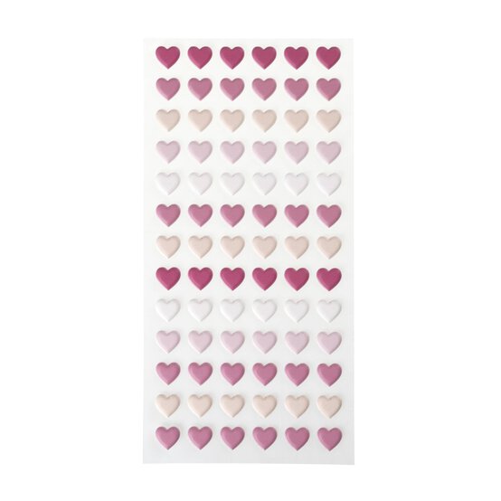 Pink Heart Puffy Stickers 78 Pack