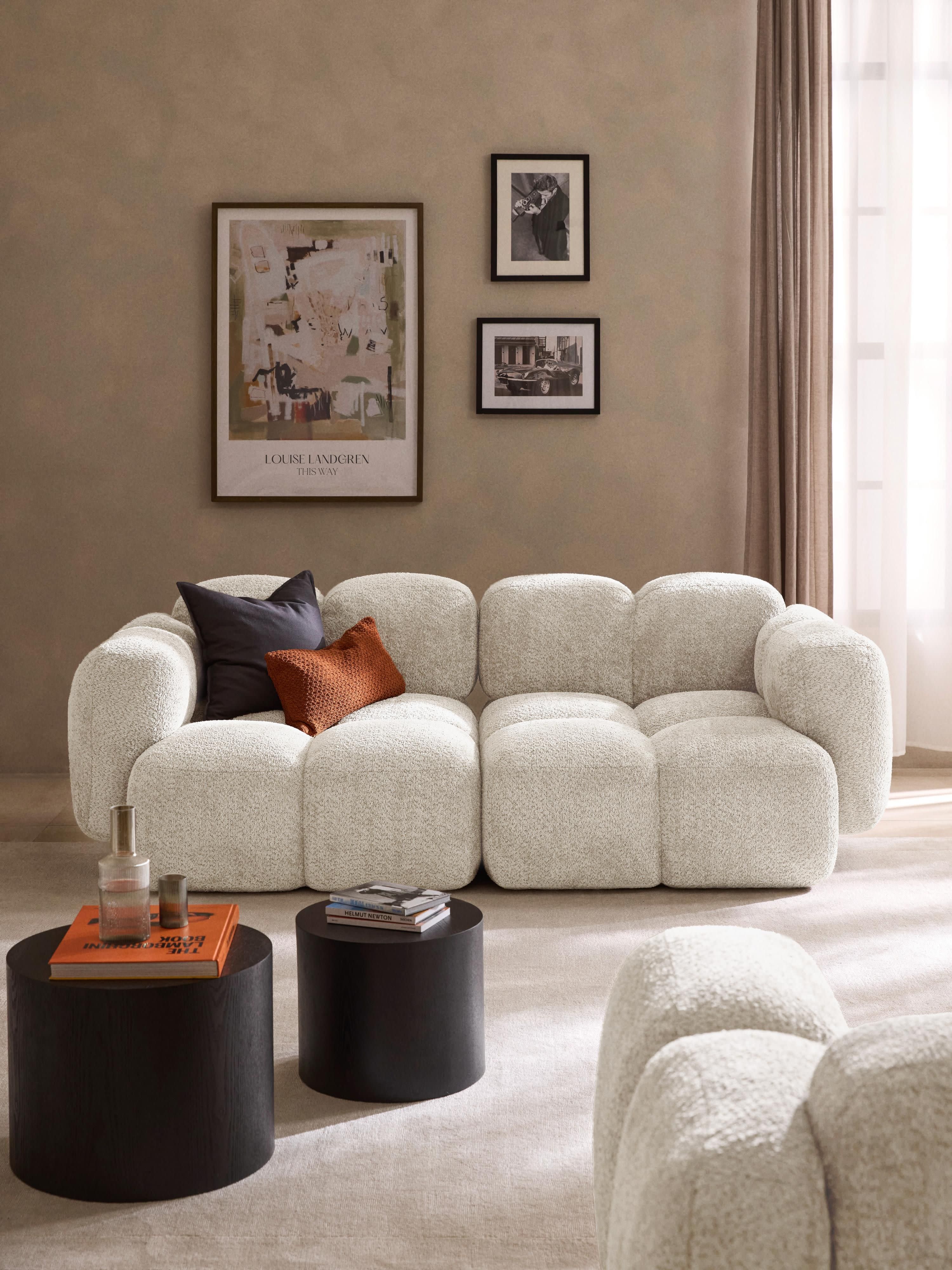 Modulares Sofa Tayla (3-Sitzer) aus Teddy-Bouclé