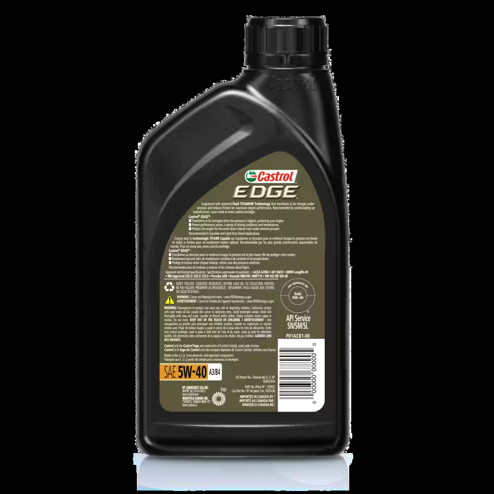 Castrol EDGE 5W40 Synthetic Engine/Motor Oil, 1-L