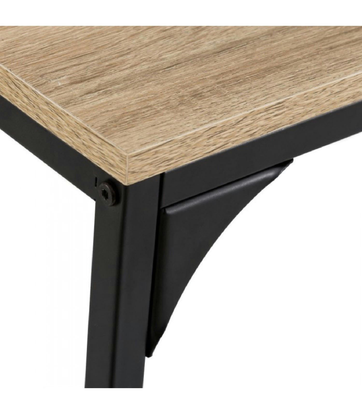 BOIS - Console d'entrée en bois et métal noir L95cm