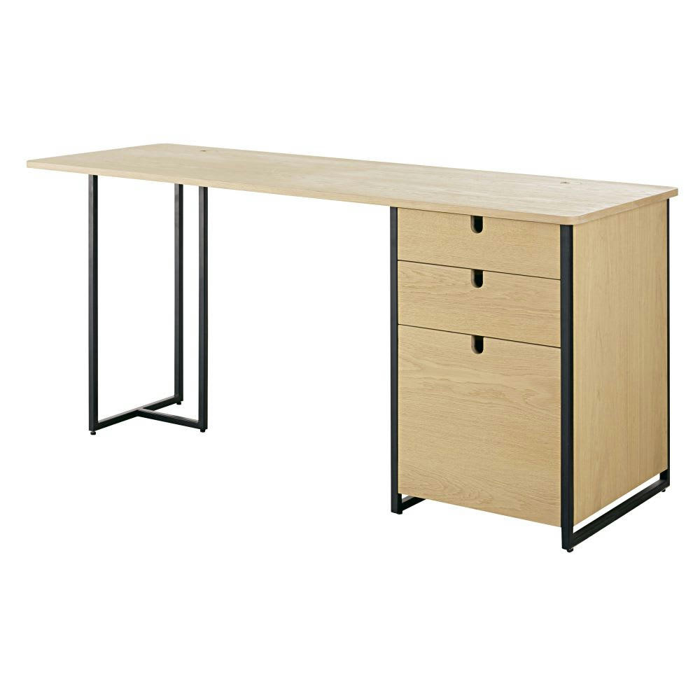 Essentials Business - Caisson de bureau modulable professionnel imitation chêne et noir