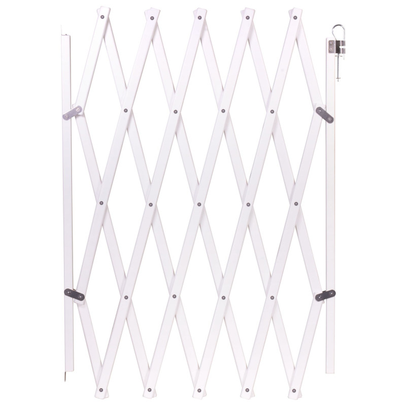 Barrière extensible blanche en bois 60 à 108 cm