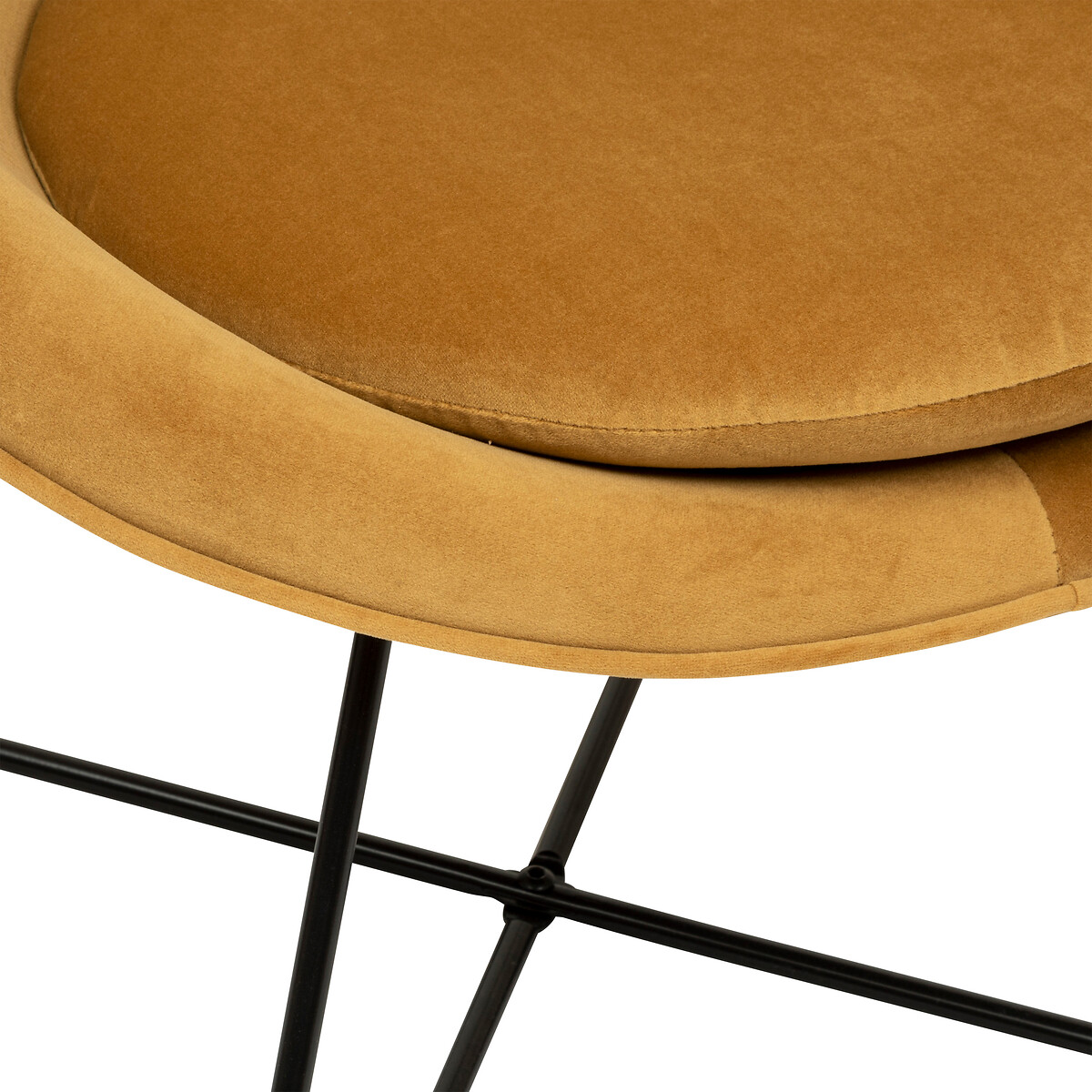 Armchair"Evan" Velvet, ochre yellow