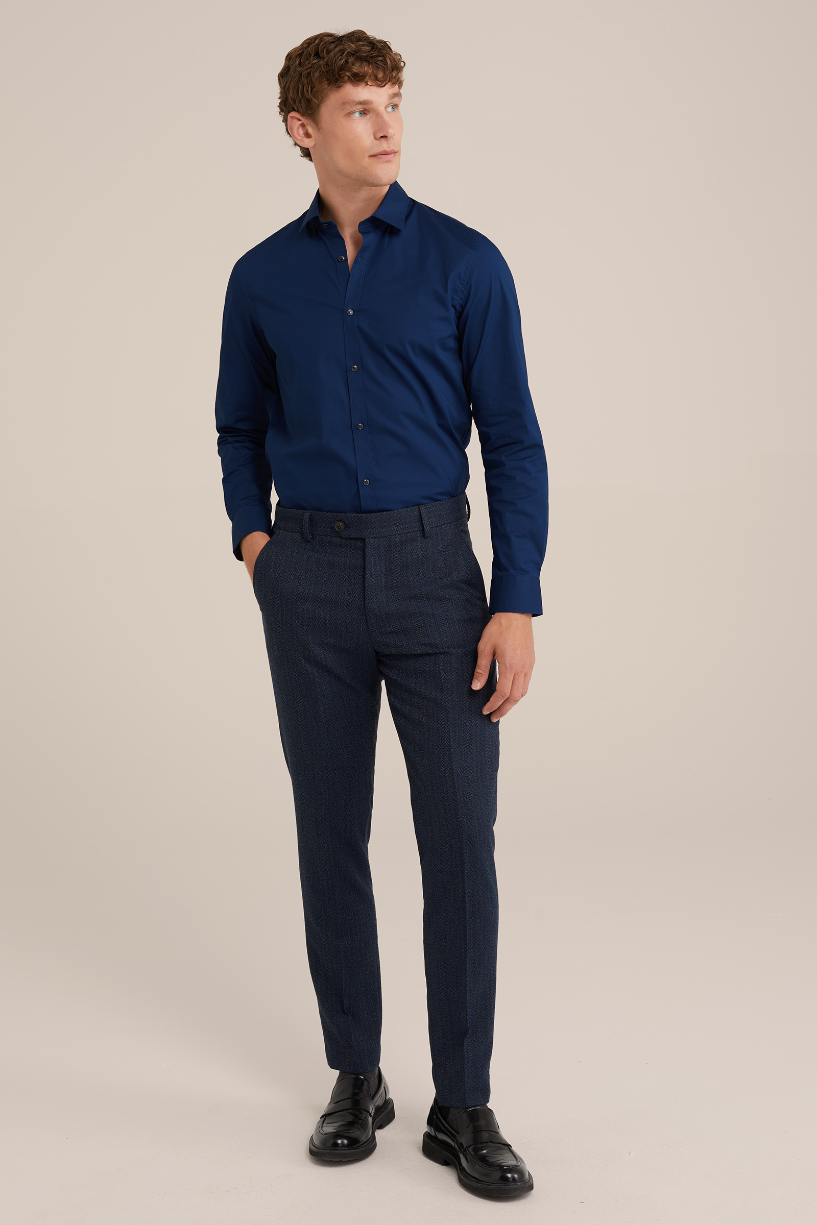 Heren Anti-odour tall fit overhemd met stretch