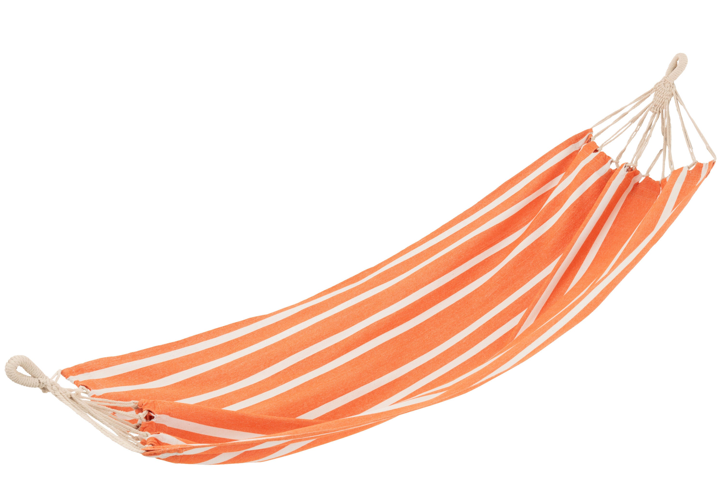 J-Line hangmat Strepen - katoen polyester - oranje wit