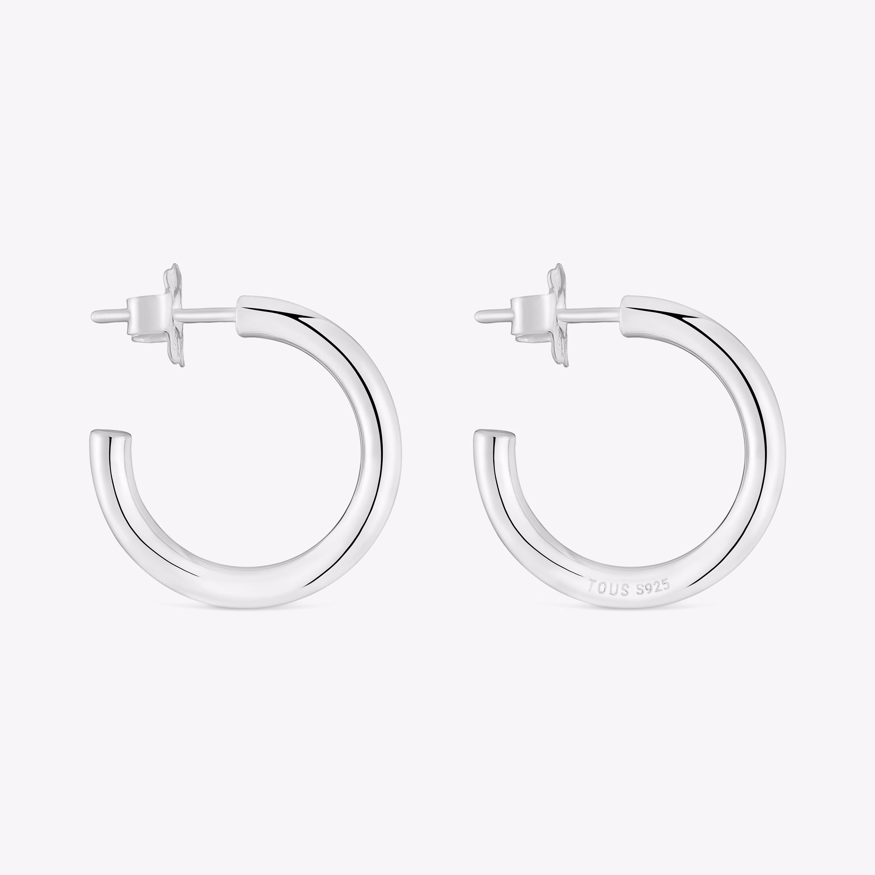 Pendientes aro cortos de plata 15 mm Basicos