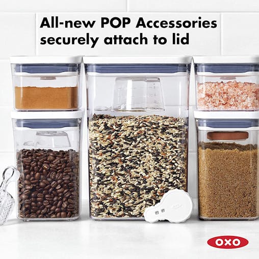 2 X Oxo Good Small Square Short 1000Ml Air Tight 1L Pop 2.0 Container