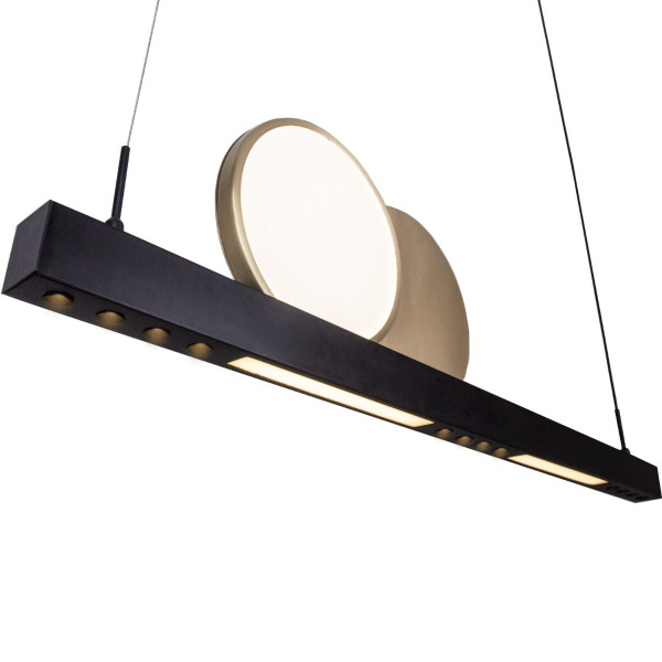 Lampa wisząca MOMO czarno-złoty szczotkowany LED 1x35W 3010lm Maxlight