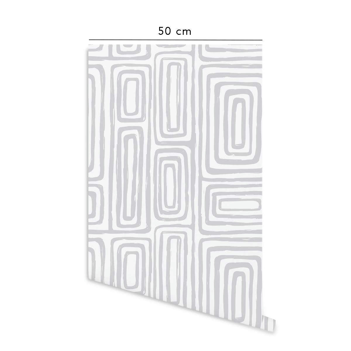 INKLINE - Papier peint vinyle adhésif ligne d'encre gris 50x300 cm