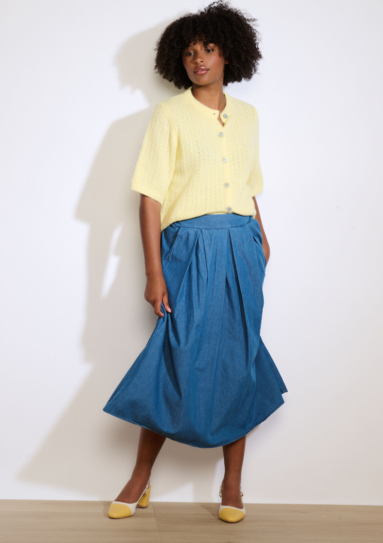 Luchtige tencel midi rok