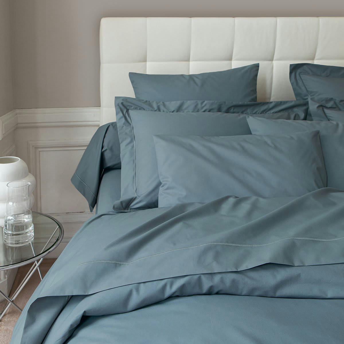 VEXIN - Taie d'oreiller sans volant coton orage 40x60 cm