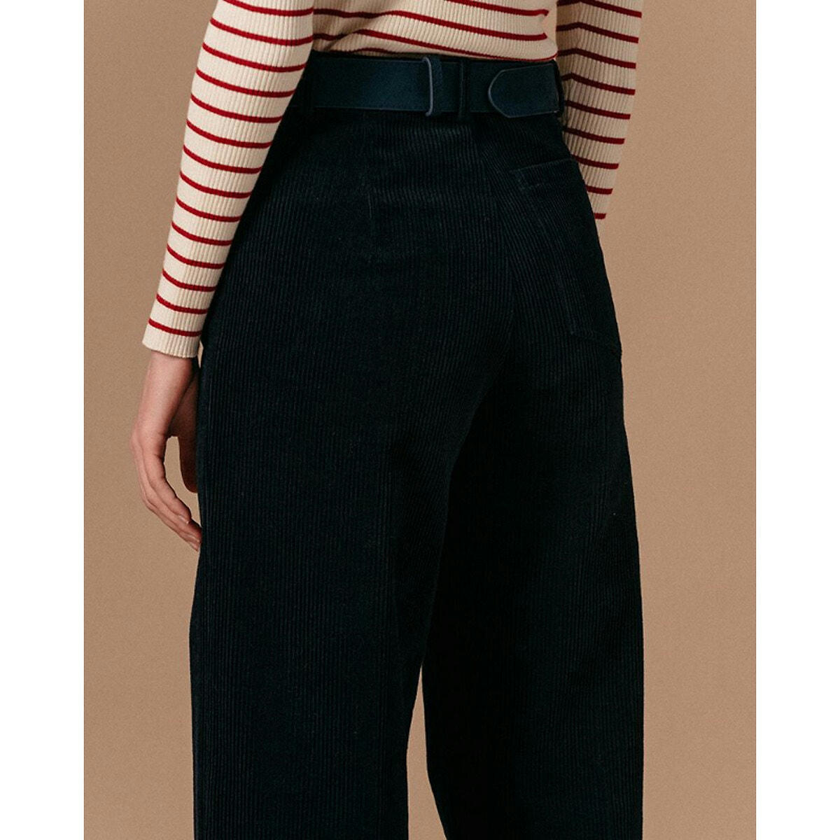 Pantalon  Layton évasé velours côtelé taille haute