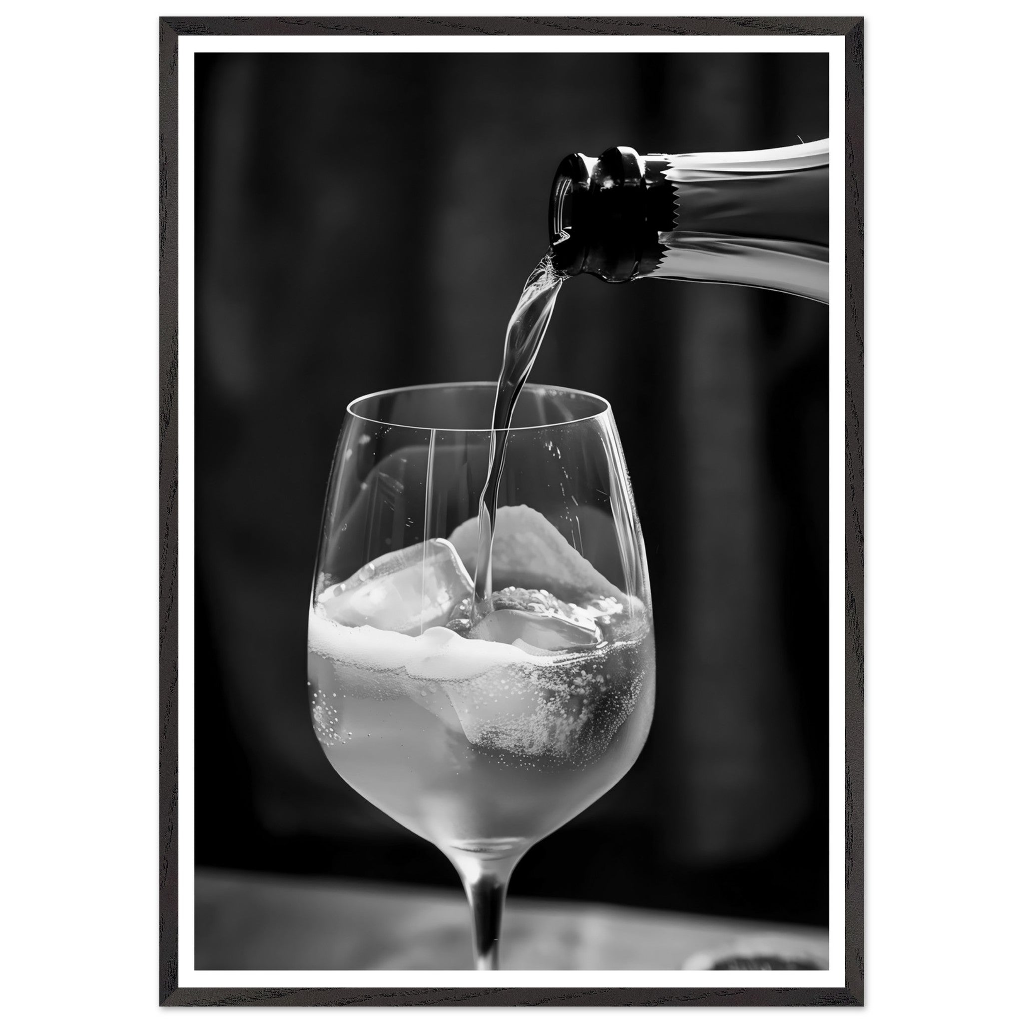 Artfulprints Poster met Lijst Aperol Spritz - Lifestyle black-white  - 70x100 cm - Zwart / Wit