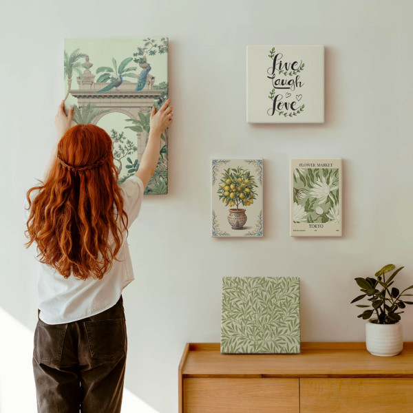 Obraz canvas 5 części Roślinne boho|20x30, 30x30, 40x60|Wallfluent