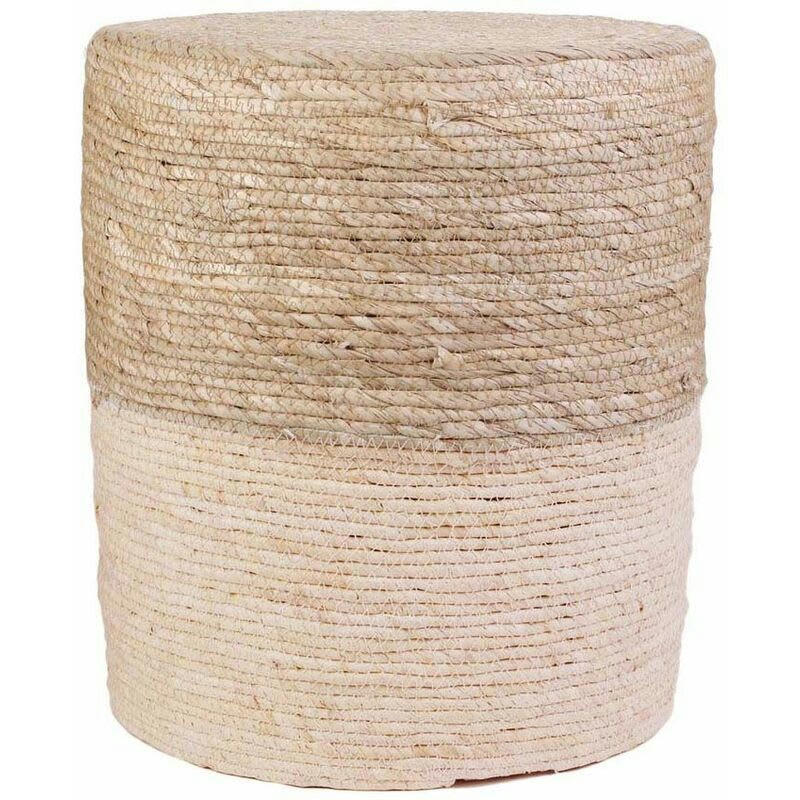 BLUE LAGOON - Pouf jonc de mer naturel et blanchi