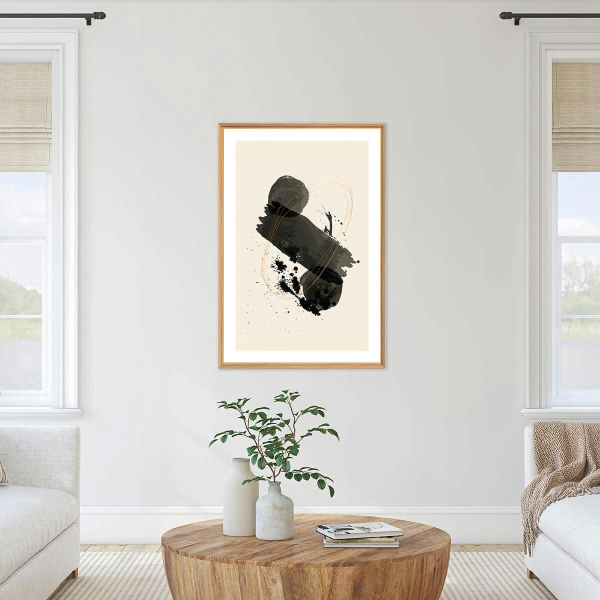 CONTEMPORAIN URBAIN - Tableau mural encadré coup de peinture 65x97 cm