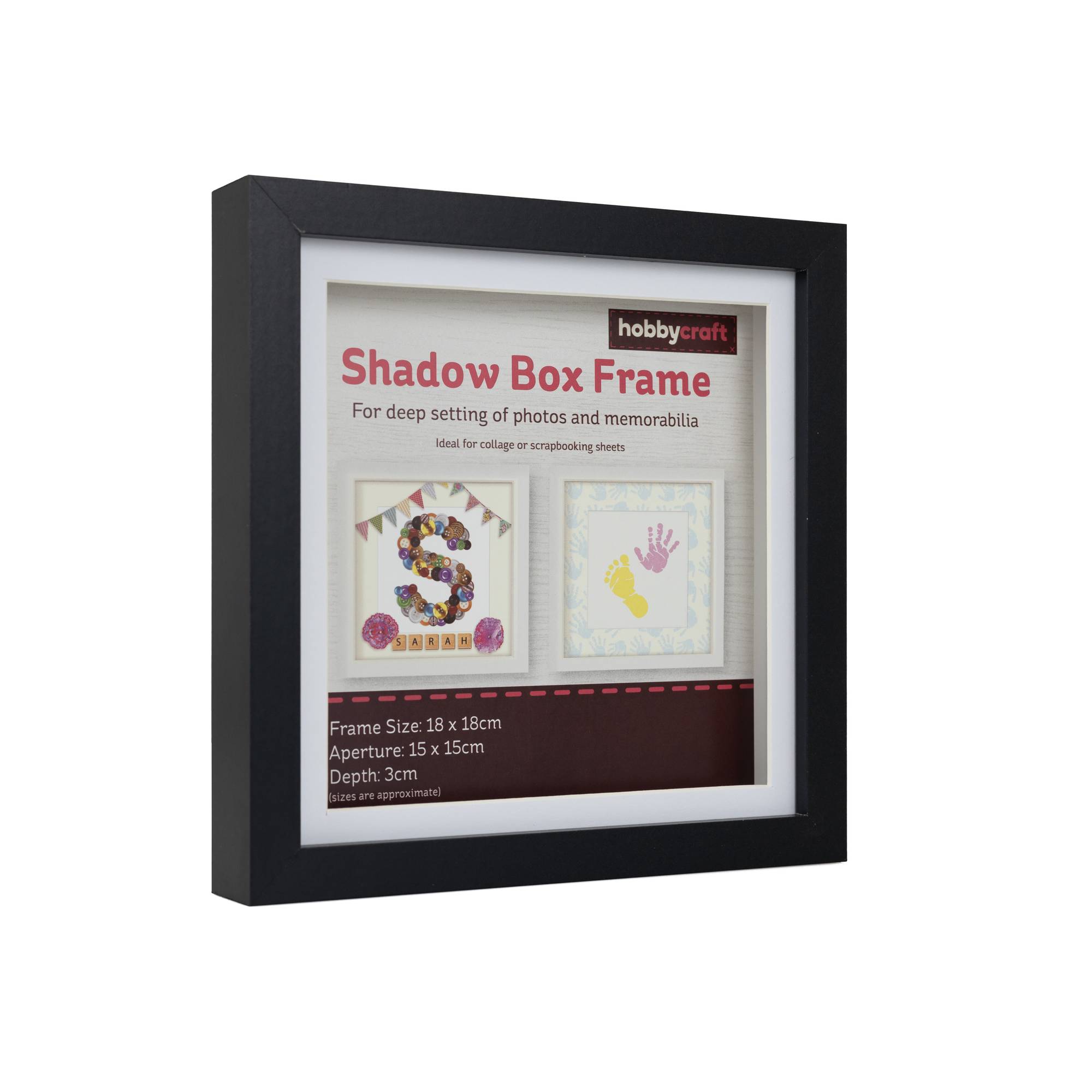 Black Shadow Box Frame 18cm x 18cm