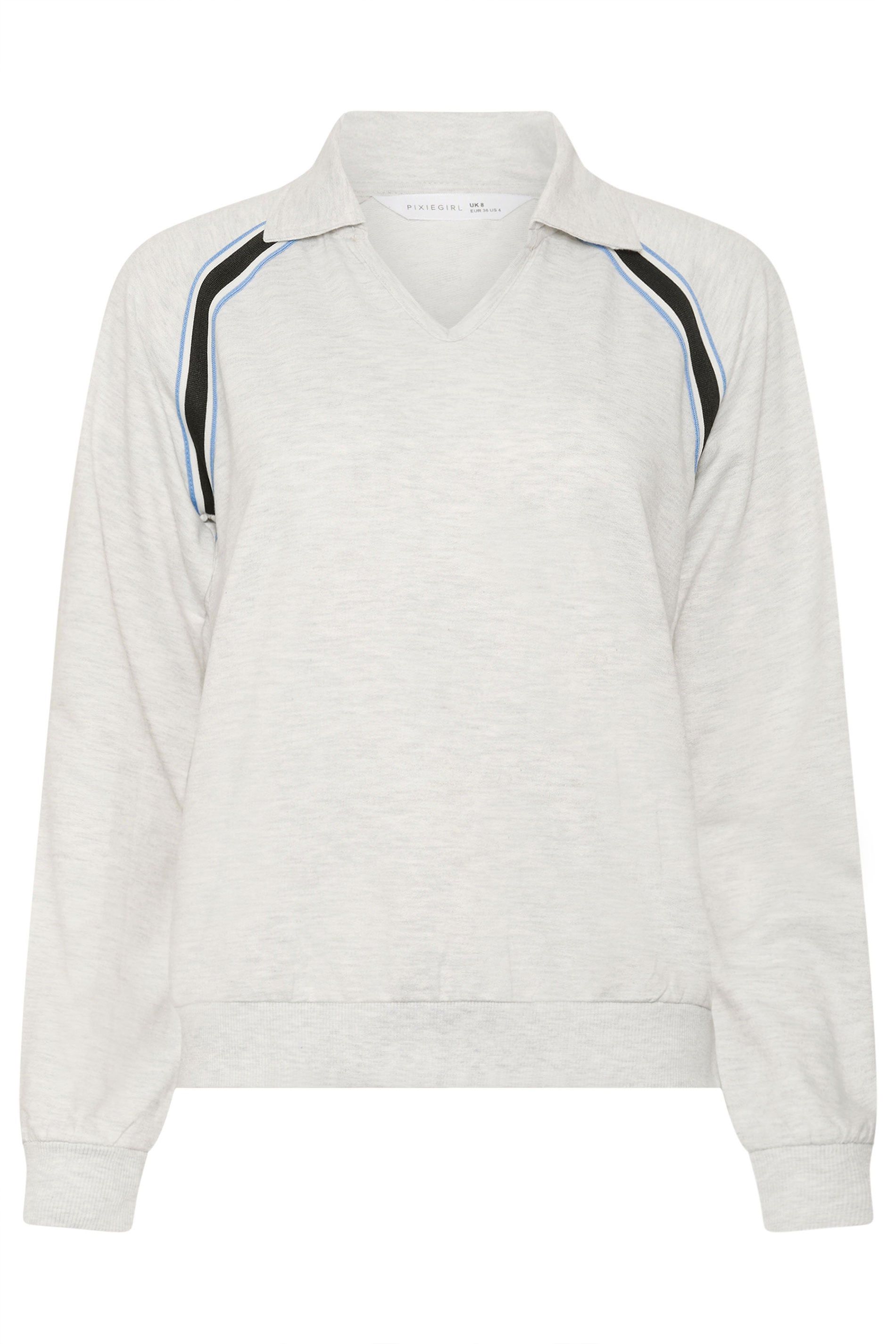 PixieGirl Petite Stripe Collar Sweatshirt