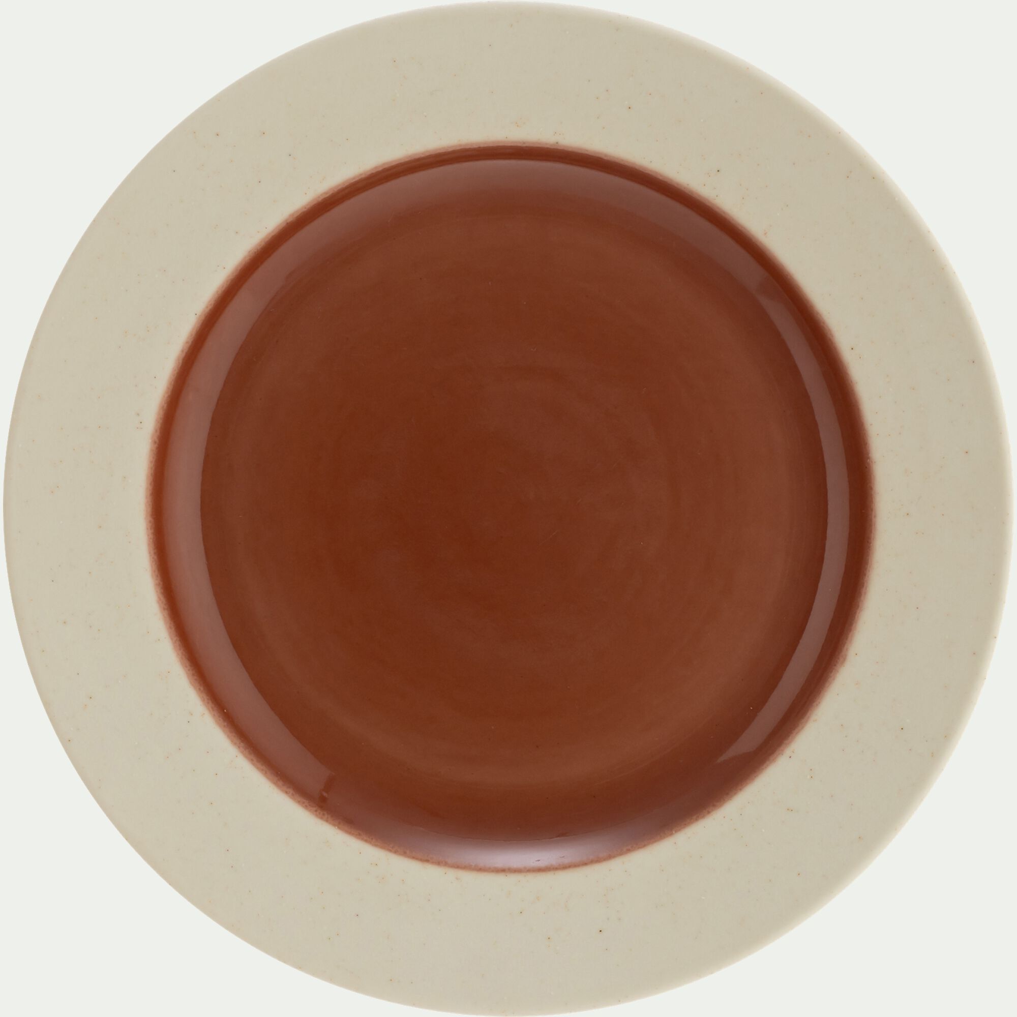 TROIA - Assiette à dessert en grès D20cm - terracotta