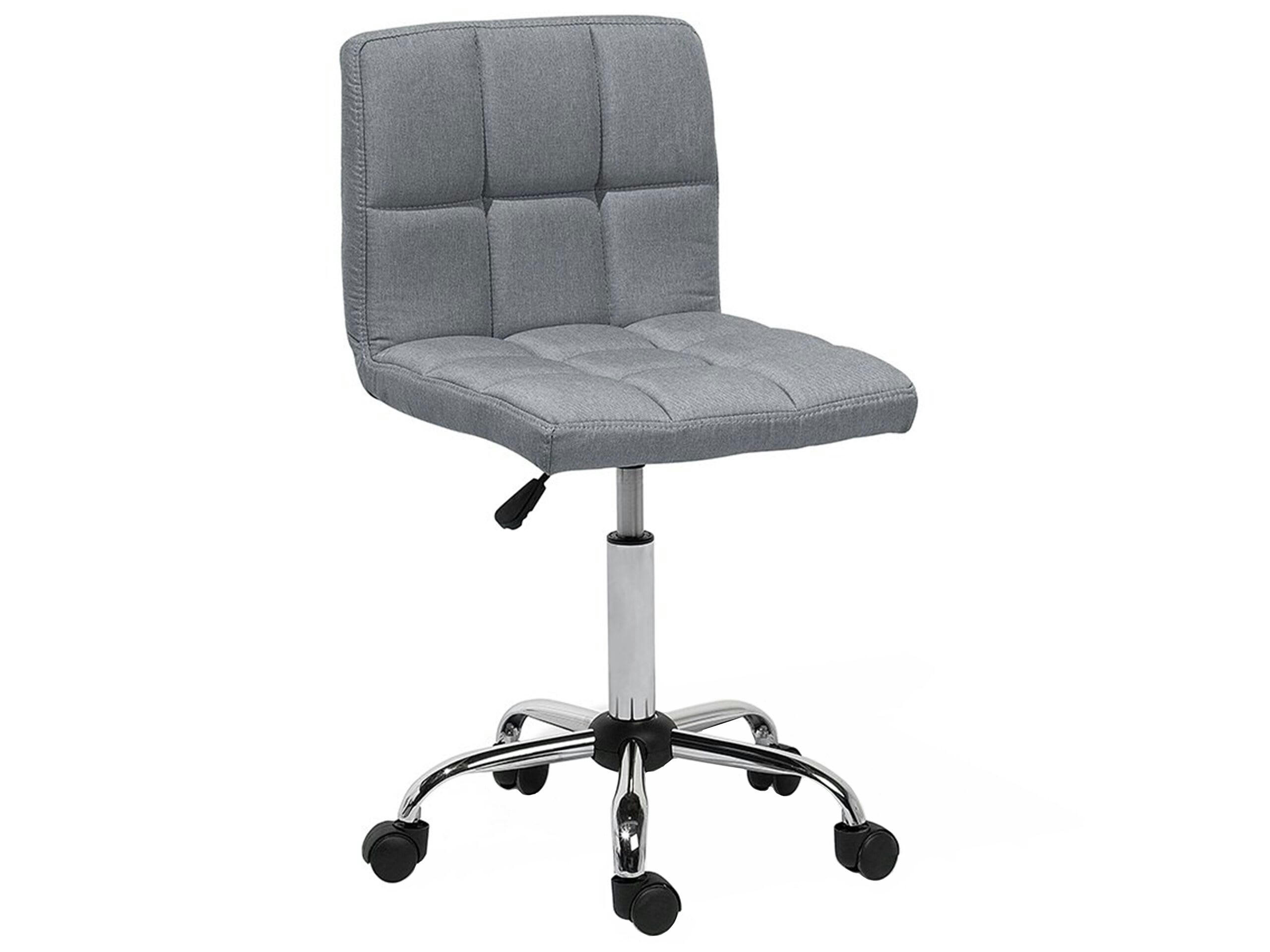 MARION - Chaise à roulettes en tissu gris