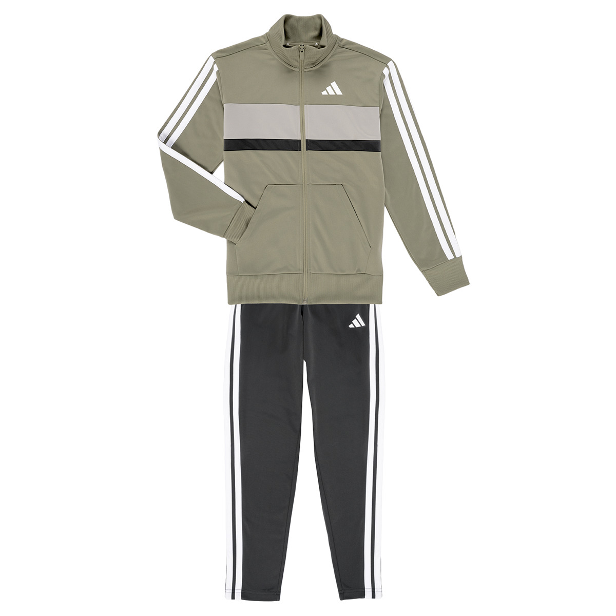 adidas - Seasonal Essentials Tiberio 3-Stripes Tricot Track Suit Kids - Grey