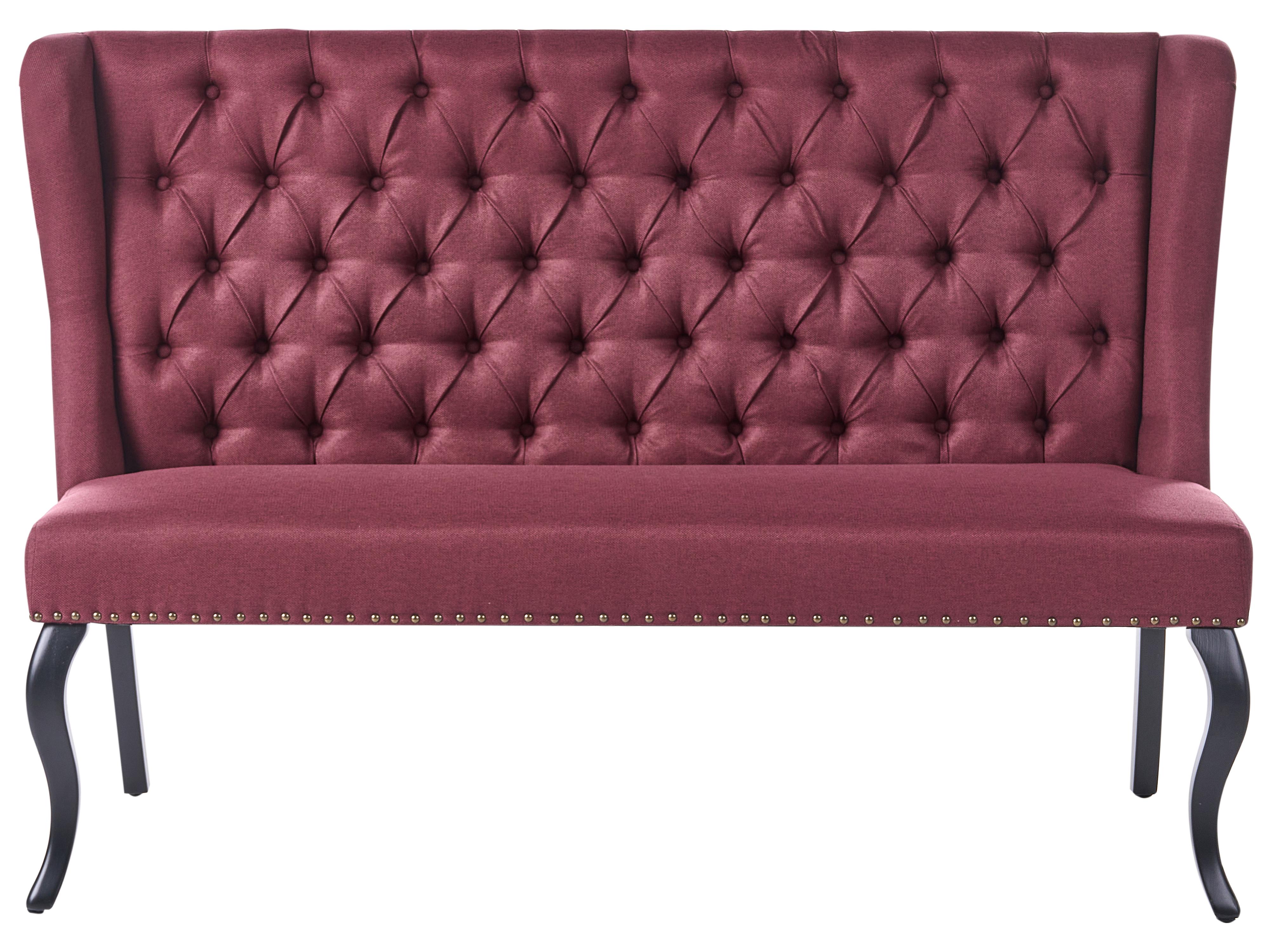 Dining Bench 2 Seater TORSBY Fabric Dark Red