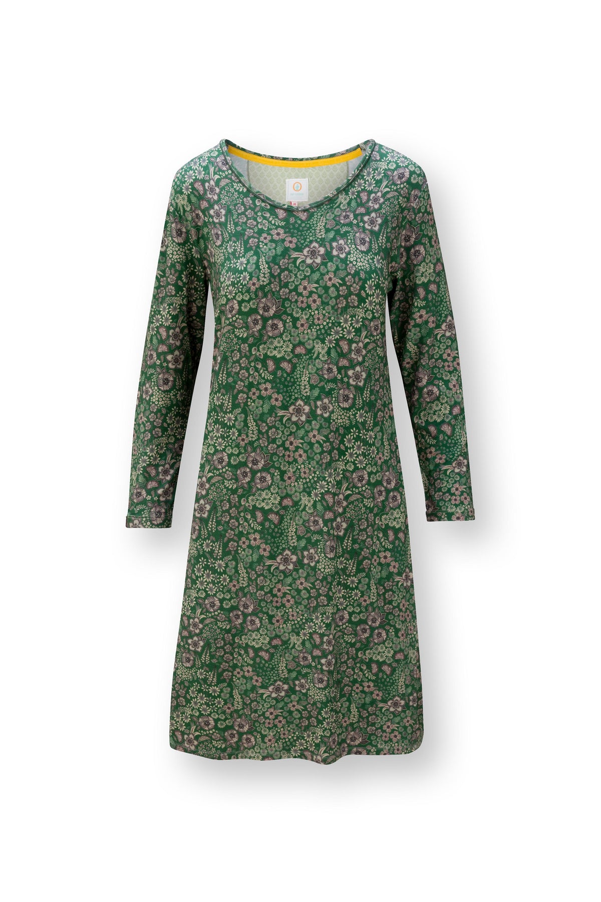 Pip Studio - Danai Nachthemd Lange Mouw Dames - Daisy Dreams - Groen - XL