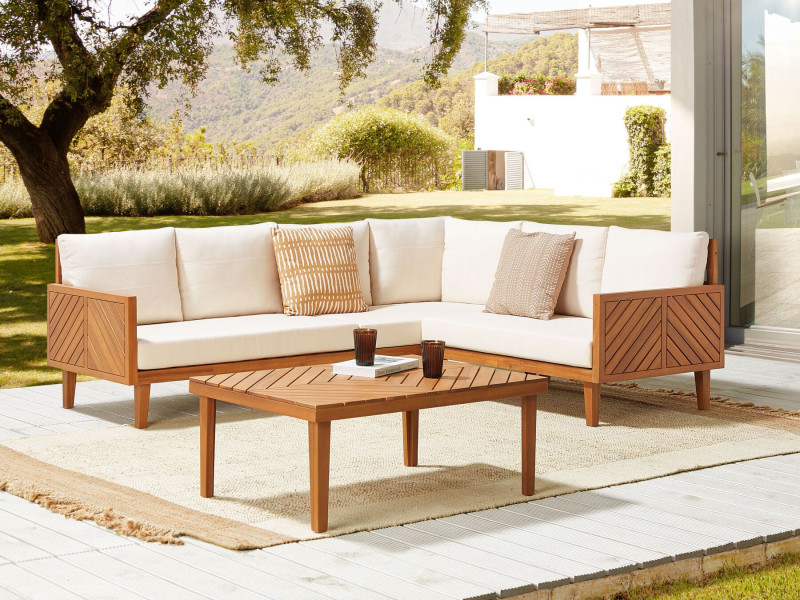 Zestaw ogrodowy sofa stolik drewno akacjowe