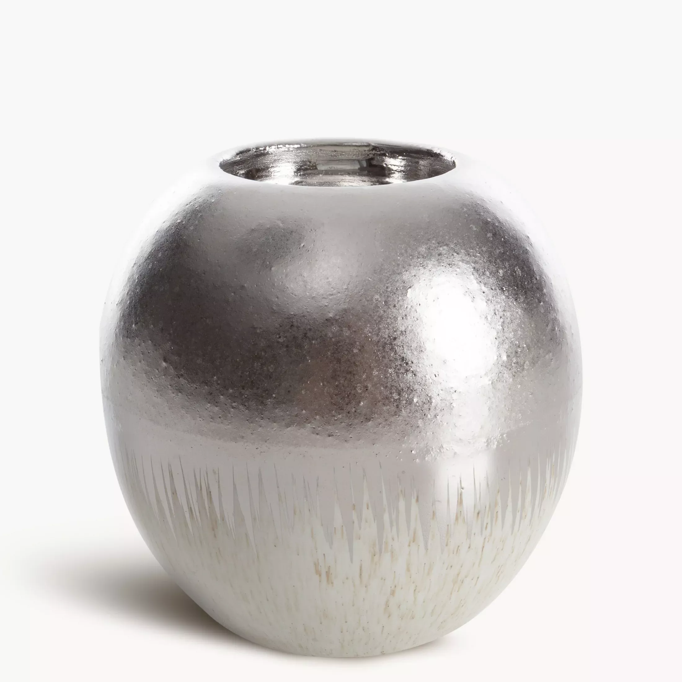 Świecznik ceramiczny kremowo-złotyłączący fakturę granitu z lśniącą powierzchnią 11x11x10 cm MAX 2