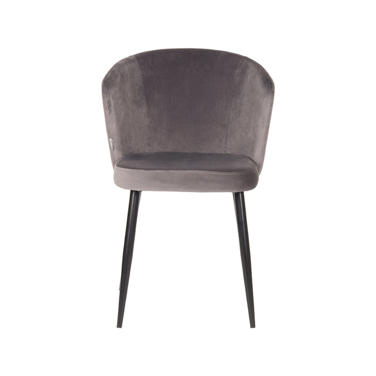 LABEL51 Eetkamerstoel Wave - Grijs Velvet - Zithoogte 50cm - Set van 2
