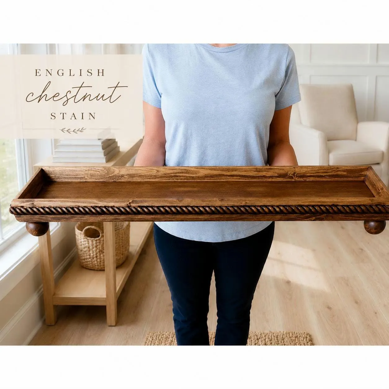 Mantel Tray | Above Fireplace Mantel Decor | Primitive Mantel Centerpiece | Mantel Riser | Seasonal Mantel Display | Summer Mantel Wood