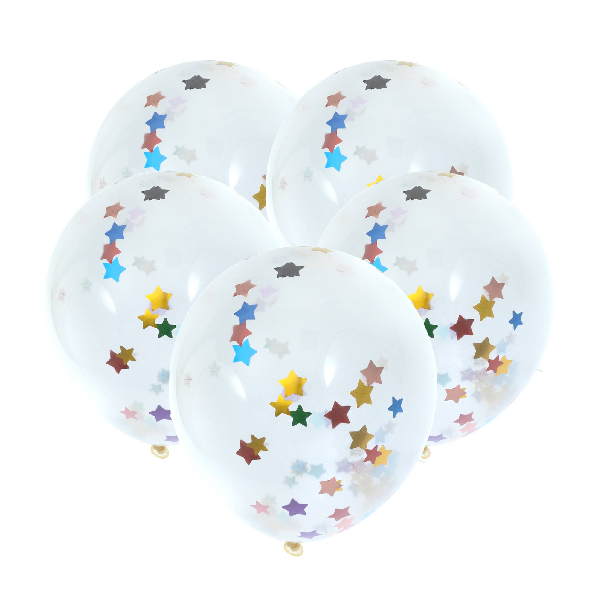 Pastel Star Confetti Balloons 5 Pack